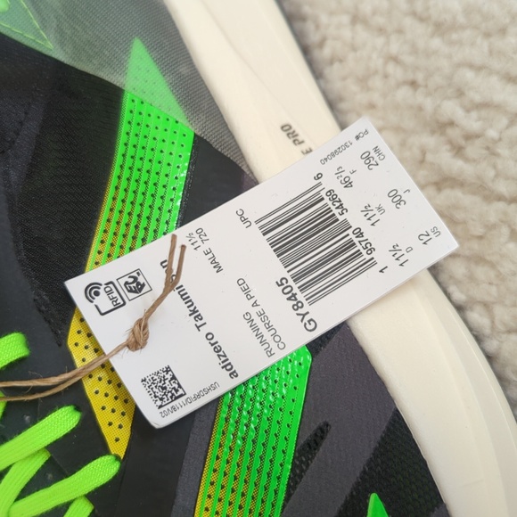 Adidas Adizero Takumi Sen 8 Men's Running Shoes in Beam Yellow - Picture 7 of 13